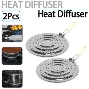 2Pcs 8'' Stainless Steel Heat Diffuser Flame Guard Simmer Plate For Gas Stovetop