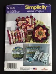 Uncut Simplicity Quilt Crafts Decorative Pillows Sewing Pattern 0629