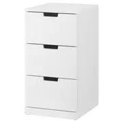 NORDLI chest of 3 drawers, white, 40x76 cm