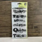 Inkadinkado Clear Stamps Set Scrapbook Phrases Quirky Dreamer Romance Love Words