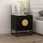 Belmonte Fluted Bedsite Table in Black
