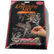 Engraving SCRAPERFOIL Scratch Art Kit COPPER FOIL Engrave HUMMINGBIRD
