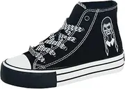 [Wednesday] Womens Teens Girls Hi Top Trainers Canvas Pumps Addams Family Lace Up Sneakers Sports Shoes