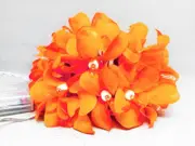 1 Set of 20 LED Orange Frangipani Flower Battery String Lights Christmas Gift Home Wedding Party Decoration Outdoor Table Garland Wreath