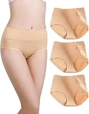 [marysgift] Women's Ladies Knickers High Waist Cotton Briefs Underwear Full Back Coverage Panties 3 Multipack