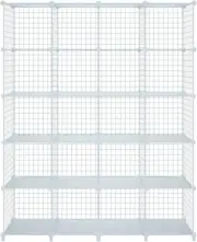 12 Cube Metal Wire Storage Grid Book shelf Closet Organizer DIY Modular Shelv...