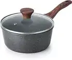 Non-Stick Saucepan with Lid, Medium Saucepan, Non-Slip Handle