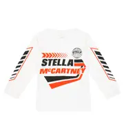 [Stella McCartney Kids] Stella McCartney Kids Logo printed cotton top Y 4 white