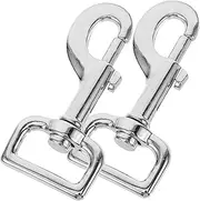 2pcs Hook Pet Belt Buckles Belts Tie Out Cable Wire Rope Dual Barrier Kit Chains Metal Clips Dog Leash Clip Trigger Clip Clasp Dog Leash Clasp Swivel Snap Clip Zinc Alloy Silver Generic