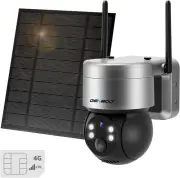 4G LTE Solar Security Camera Outdoor Wireless 2K, 6W 12000Mah Battery Operated S