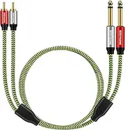 GOSYSONG 10ft Dual RCA to Dual 1/4 inch TS Cable