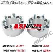 2PCS Hub centric Wheel Spacers 6Studs 75mm For Nissan 4WD 6x139.7 M12xP1.25 AU (for: Nissan)
