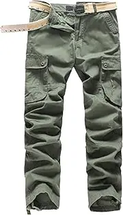 [DGHM-JLMY] Mens Cotton Military Tactical Pants Multi Pockets Hiking Pants Combat Work Trousers Casual Straight Leg Cargo Pant
