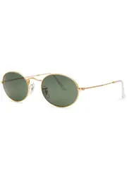Ray-ban Oval-frame Sunglasses - Gold One Size