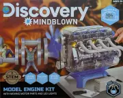 Discovery #Mindblown Model Engine Kit W/ Moving Motor Parts LED Light NEW Sealed