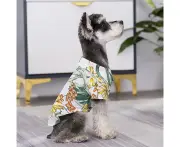 Hawaiian Style Pet Matching Clothes Windproof Dog Coat Jacket Big Dogs Costume Pet Human Shirt Pet Clothing for Dogs Ropa Perro Size M Colour 3