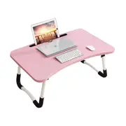 SOGA Pink Portable Bed Table Adjustable Foldable Bed Sofa Study Table Laptop Mini Desk with Notebook Stand Card Slot Holder Home Decor