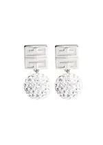 Givenchy 4G Crystal-embellished Drop Earrings - Silver ONE SIZE