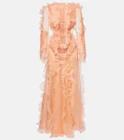 [Zimmermann] Zimmermann Balance ruffled silk organza maxi dress AU 14 orange