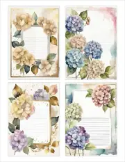 Hydrangea Junk Journal Ephemera Scrapbooking Card Toppers Journal Cards Flowers