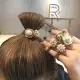 【Hera 赫拉】簡約奢華韓國流行珍珠髮飾/髮圈-2色 咖啡色珠