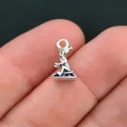 8 Sledding Charms Antique Silver Tone Tobogganing 3D - SC3698