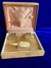 Cartier Lighter Tie Clip Cufflinks New Old Stock Condition Vintage Cufflinks Box