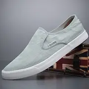 Men's Lightweight Slip-On Canvas Sneakers – Breathable Casual Shoes for Everyday Wear and Travel