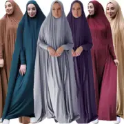Overhead Prayer Dress Women Muslim Hooded Abaya Islamic Caftan Robe Kaftan Gown