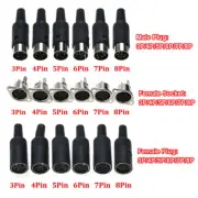 DIN 3 4 5 6 7 8 Pin Male Female Plug Female Socket Solder Panel Mount Connector