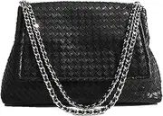 [JINMANXUE] Woven Bag for Women, Vegan Leather Tote Bag Summer Beach Handbag Purse Retro Handmade Travel Shoulder Bag