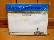 Vintage New Countrywide Muslin Full Double Flat Sheet White 50% Cotton 50% Poly