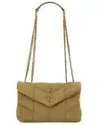 SAINT LAURENT Puffer Toy $2350 Fir Green Canvas Shoulder Bag New