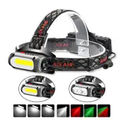 Head-Mounted USB Charging Rotating Multi-Function Three Light Source Headlight with 2 X 18650 Batteries