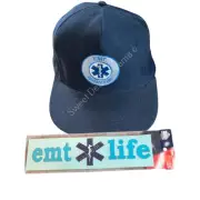 Embroidered EMT Paramedic Snap-Back Cap with "emt life" Window Vinyl Transfer