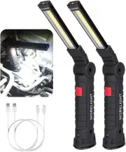 LED Work Lights, Rechargeable Flash Lights Magnetic, 360° Rotate Foldable Drop L