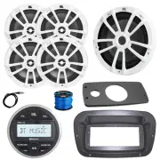 JBL Marine Radio, Spa Bezel, Adapter, ANT, Sub, 4x 8" 375W Speakers (White)