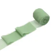 1 Roll Chiffon Ribbon, 1.5 Inch x 5 Yard Silk Ribbon, Light Green