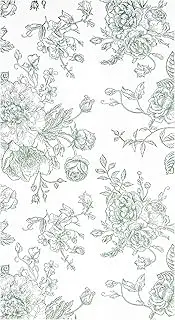 100 Floral Guest Napkins Sage Green and White Toile Disposable Paper Napkins Decorative Flower Bathroom Hand Towels for Bridal Baby Shower Tea Party Birthday Party Supplies (Sage Green)