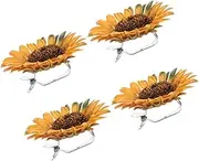 JECOMPRIS 4pcs Sunflower Curtain Clips Decorative Drapery Holdbacks for Home Office Versatile Curtain Accessories Charming Flower Design for Stylish Decor
