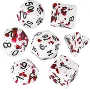 OriCraft D20 Vampire DND Dice Set - Realistic Blood Splatter Gaming Dice for Dungeons and Dragons - Bloody Polyhedral Role Playing Game Dice