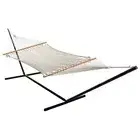 Castaway Rope Hammock Bed 13-ft + Tri-Beam Steel Stand Cotton Oatmeal Cream