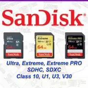 SanDisk 16G 32GB 64GB 128G 256G SD HC SDXC Camera Memory Card Ultra Extreme Pro