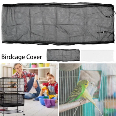 Adjustable Bird Cage Cover Universal Bird Cage Seed Feather Catcher xieww