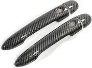 ZAPYVET, for Renault, Clio IV Clio 4 Lutecia 2012-2019 Glossy Carbon Fiber Car Door Handle Cover 2013 2014 2015 Car Door Handle Cover(Black Carbon 0key 2 Button)