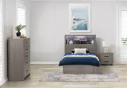 GEOVANA 3 Piece King Single Bed Tall Chest Suite.