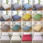 Luxurious Floral Printed Fitted Sheet Bed Cover Without Pillowcase For All Bed