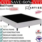 Artiss Bed Frame Queen Size Mattress Base Metal Modern Slat Platform Fabric Grey