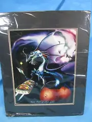 LUCY SYNK signed "SPACE DRAGON" Matted Lithograph Art 7/10 LIMITED EDITION