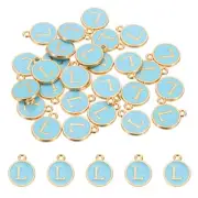 Letter Charm, 30 Pcs Capital Initial Alphabet L Letter Charm for Bracelet, Blue